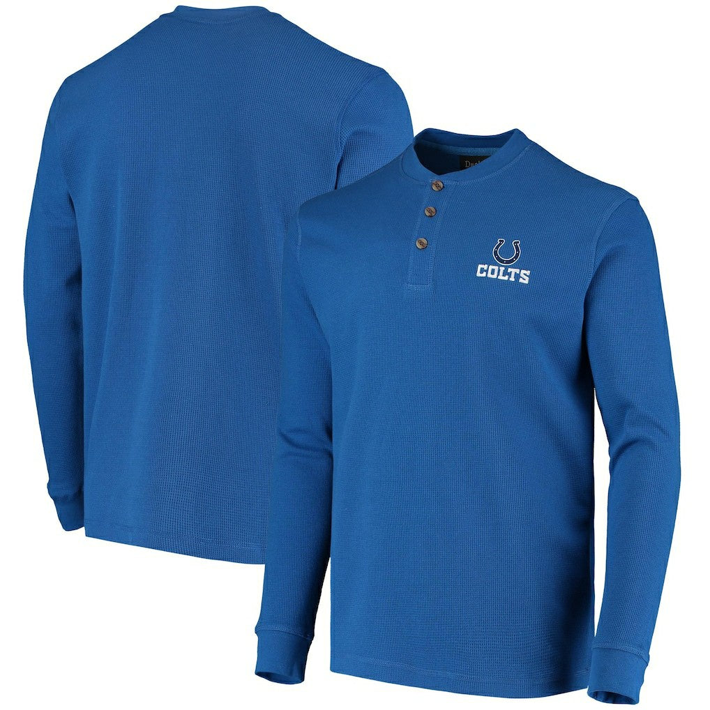 NFL Indianapolis Colts Dunbrooke Logo Maverick Thermal Henley Long Sleeve T-Shirt