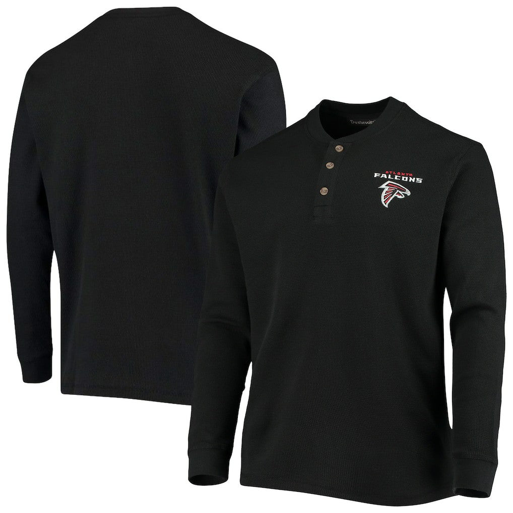 NFL Atlanta Falcons Dunbrooke Logo Maverick Thermal Henley Long Sleeve T-Shirt