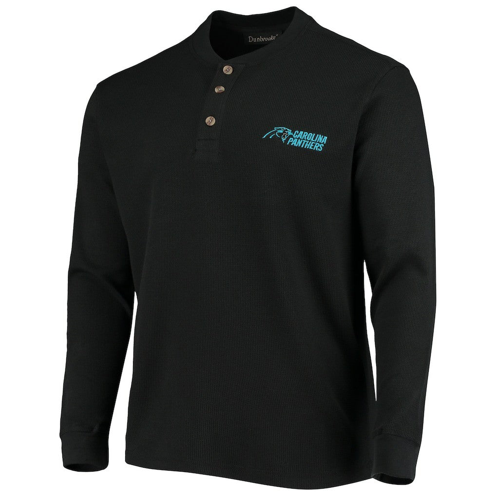 NFL Carolina Panthers Dunbrooke Logo Maverick Thermal Henley Long Sleeve T-Shirt