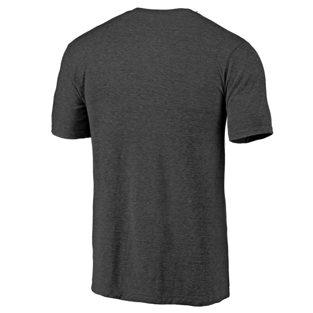 Miami Marlins Weathered Official Logo Tri-Blend T-Shirt - Charcoal