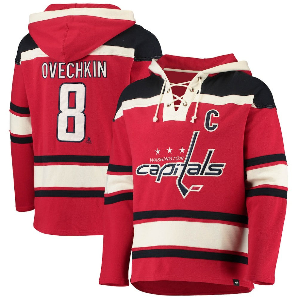 Alexander Ovechkin Washington Capitals '47 Player Name & Number Lacer Pullover Hoodie