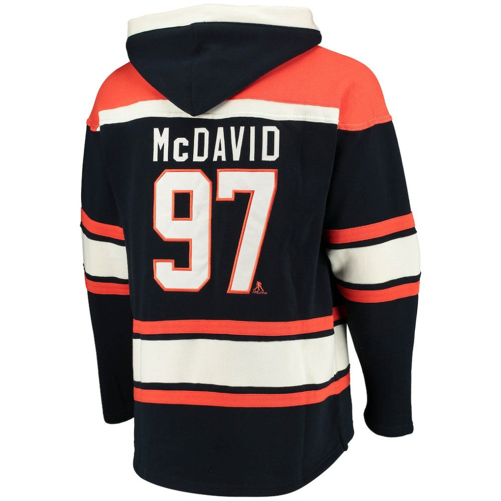 Connor McDavid Edmonton Oilers '47 Player Name & Number Lacer Pullover Hoodie