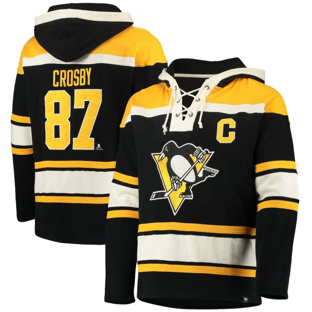 Sidney Crosby Pittsburgh Penguins '47 Player Name & Number Lacer Pullover Hoodie