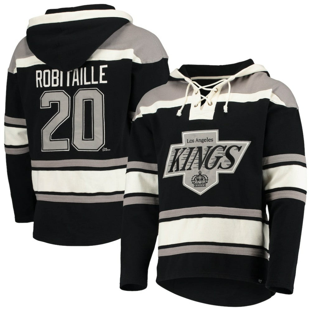 Luc Robitaille Los Angeles Kings '47 Retired Player Name & Number Lacer Pullover Hoodie