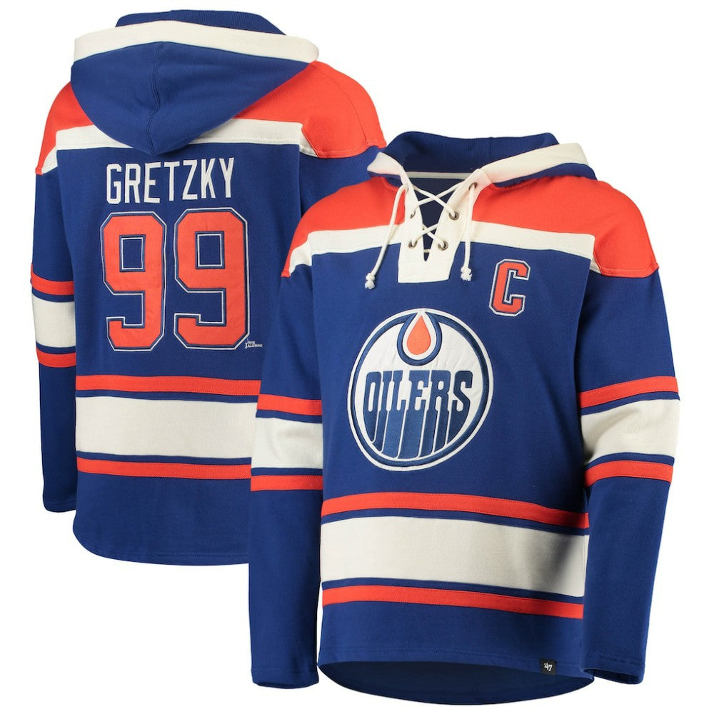 Wayne Gretzky Edmonton Oilers '47 Retired Player Name & Number Lacer Pullover Hoodie