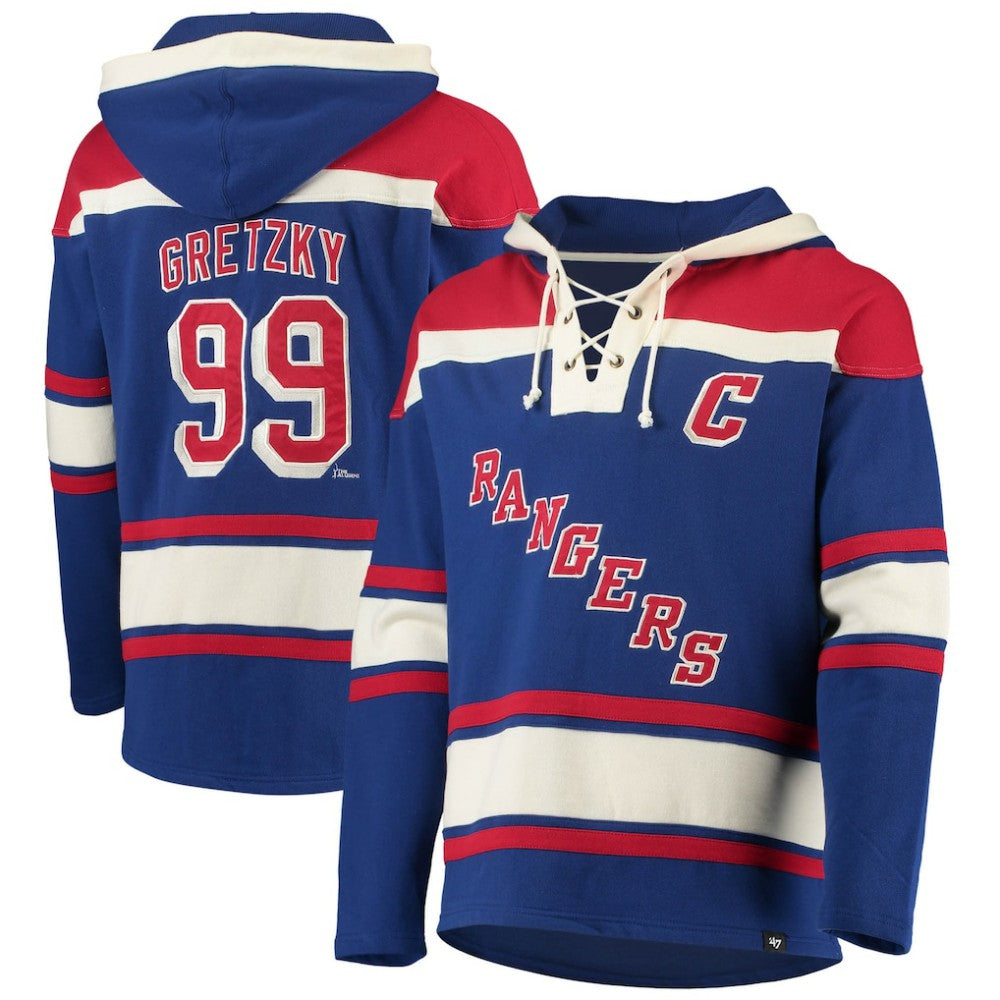 Wayne Gretzky New York Rangers '47 Retired Player Name & Number Lacer Pullover Hoodie