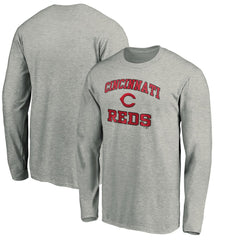 Cincinnati Reds Team Heart & Soul Long Sleeve T-Shirt - Heathered Gray