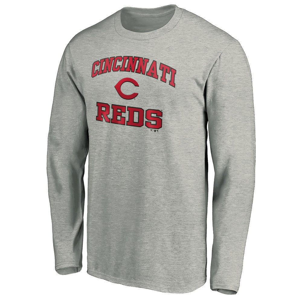 Cincinnati Reds Team Heart & Soul Long Sleeve T-Shirt - Heathered Gray