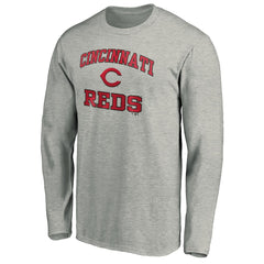Cincinnati Reds Team Heart & Soul Long Sleeve T-Shirt - Heathered Gray