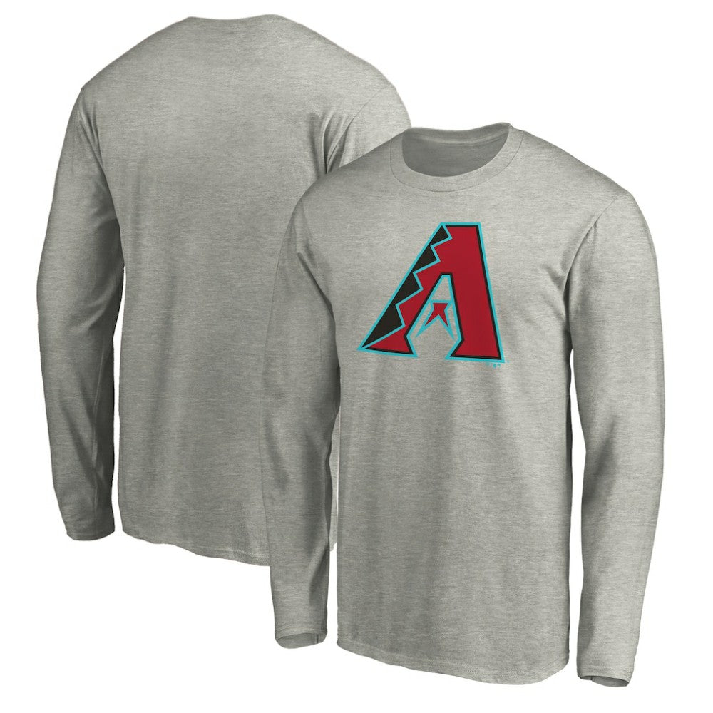 Arizona Diamondbacks Official Team Logo Long Sleeve T-Shirt - Heather Gray