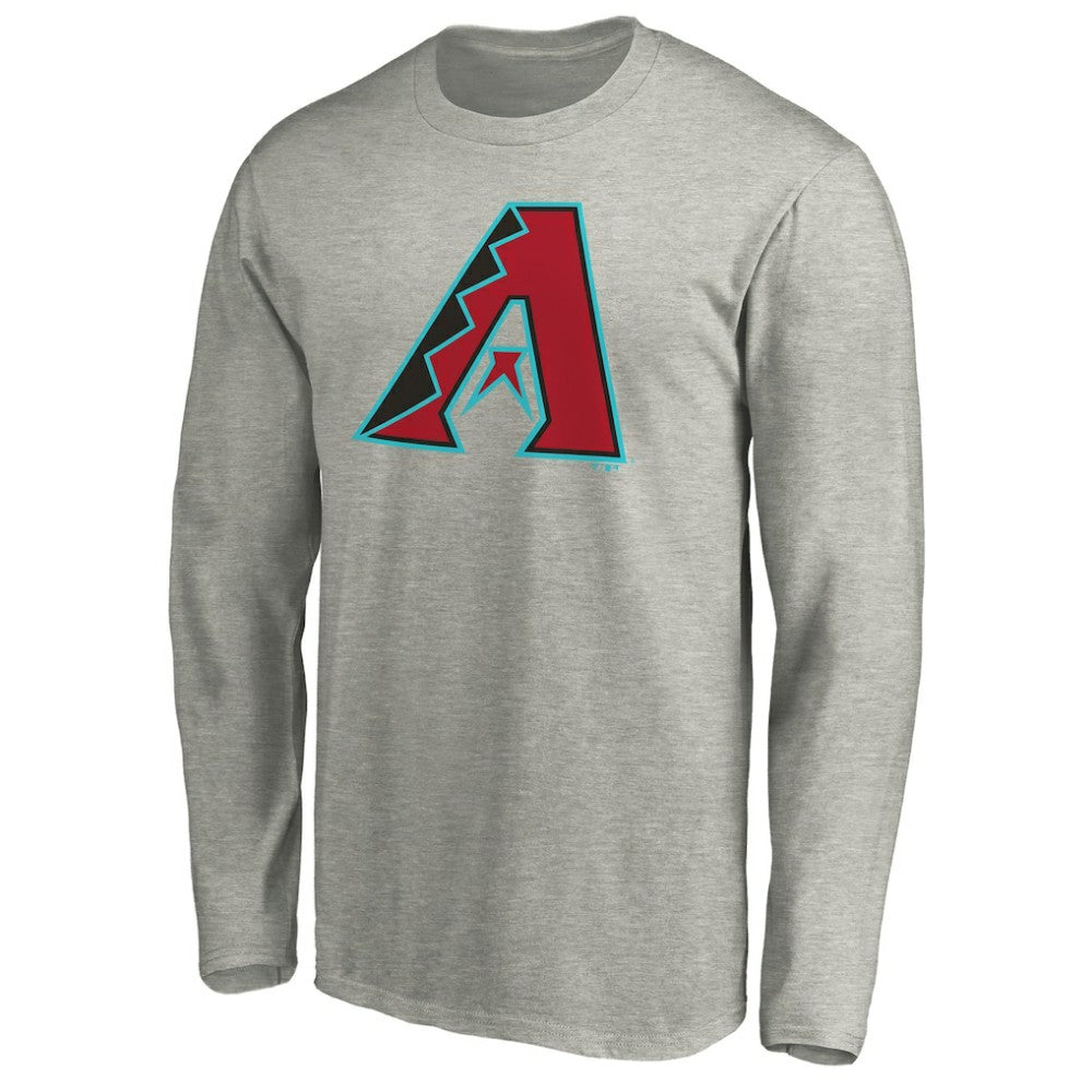 Arizona Diamondbacks Official Team Logo Long Sleeve T-Shirt - Heather Gray