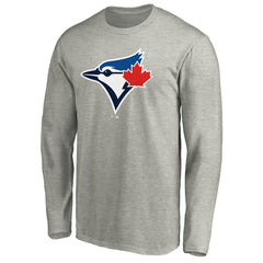 Toronto Blue Jays Official Team Logo Long Sleeve T-Shirt - Heather Gray
