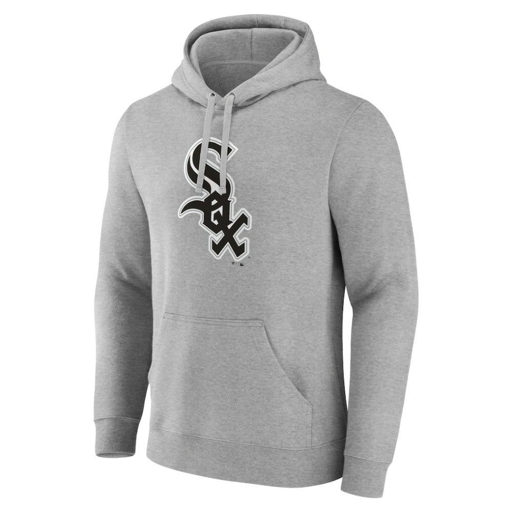 Chicago White Sox Official Logo Fitted Pullover Hoodie - Heather Gray