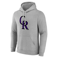 Colorado Rockies Official Logo Fitted Pullover Hoodie - Heather Gray