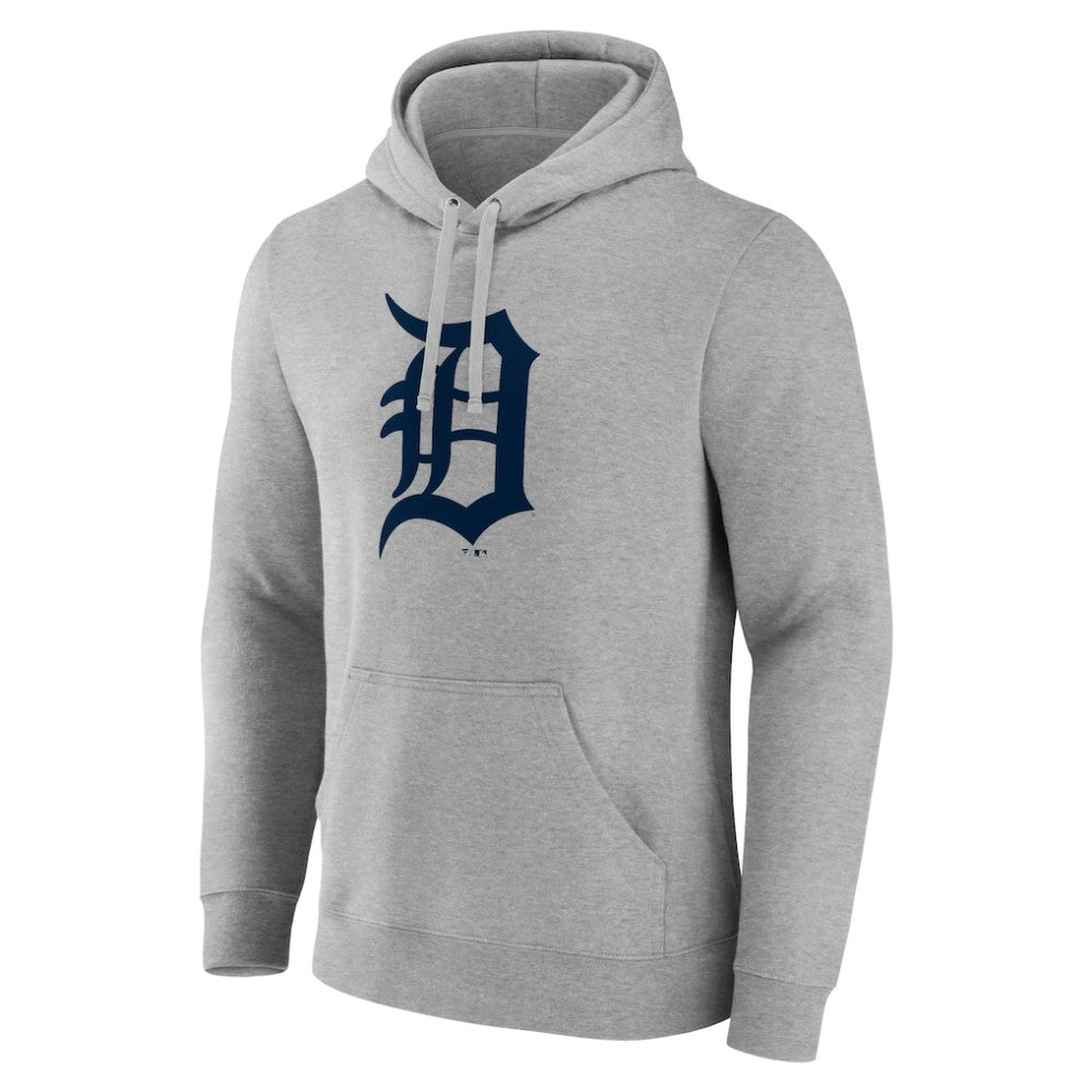 Detroit Tigers Official Logo Fitted Pullover Hoodie - Heather Gray