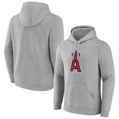 Los Angeles Angels Official Logo Fitted Pullover Hoodie - Heather Gray
