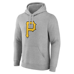 Pittsburgh Pirates Official Logo Fitted Pullover Hoodie - Heather Gray