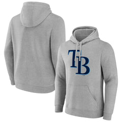 Tampa Bay Rays Official Logo Fitted Pullover Hoodie - Heather Gray