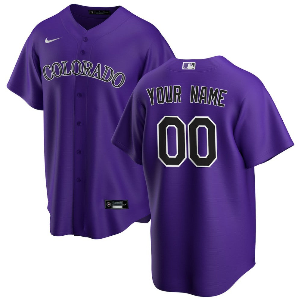 Colorado Rockies Alternate Replica Custom Jersey - Purple | Nike