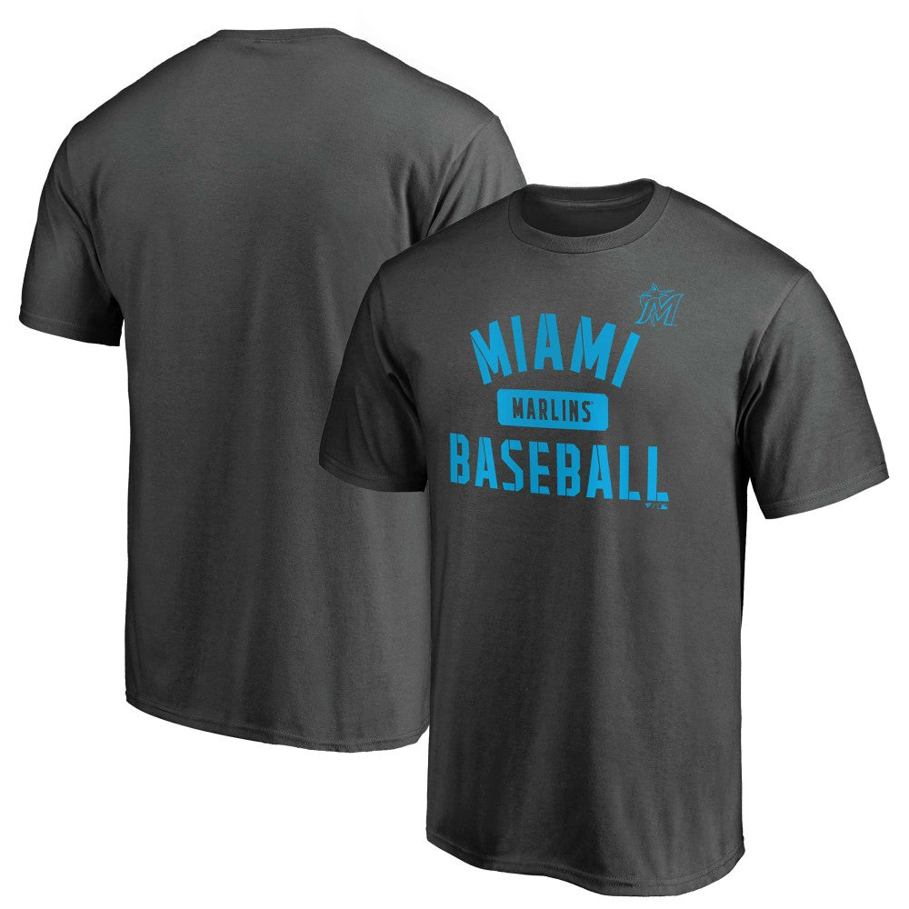 Miami Marlins Iconic Primary Pill T-Shirt - Charcoal