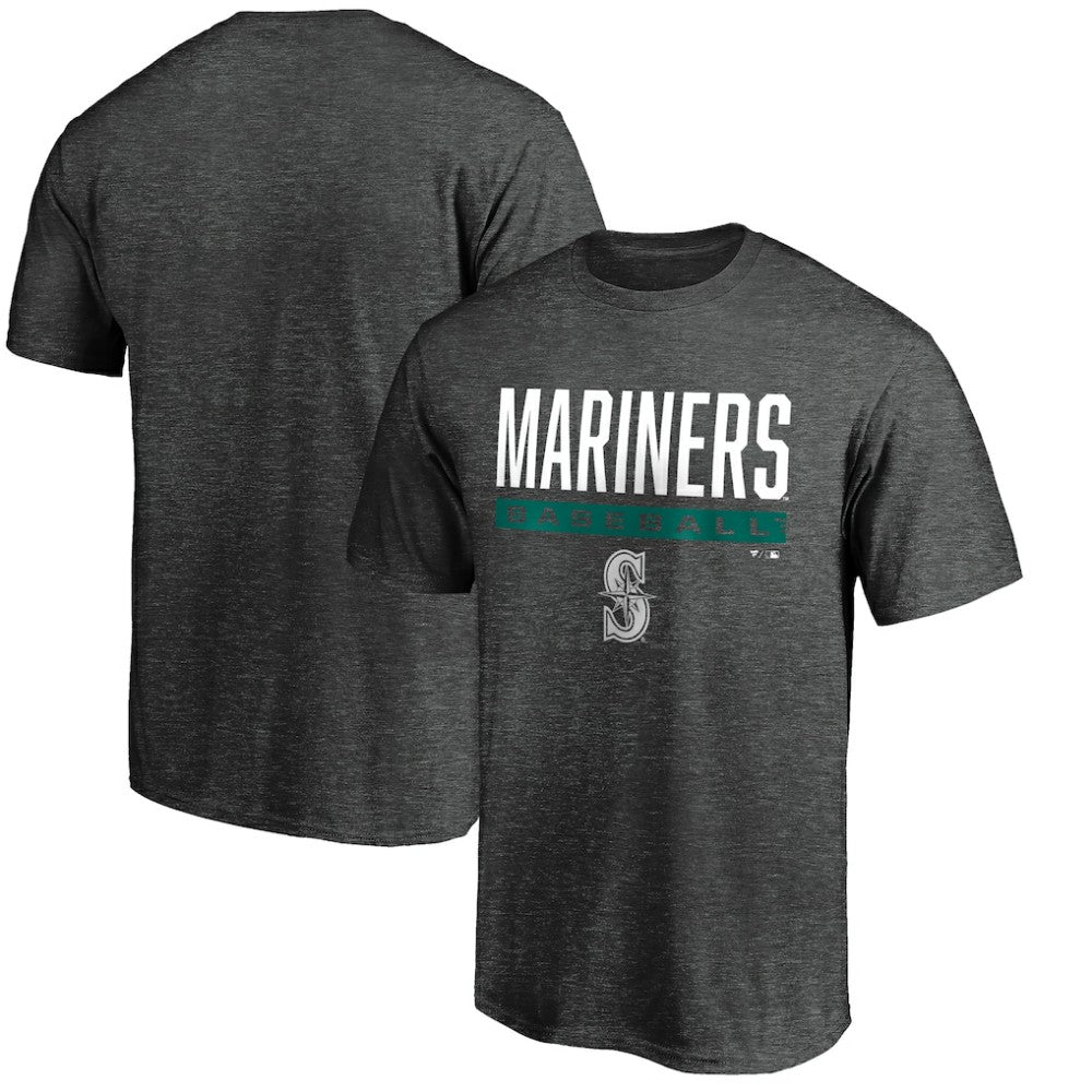 Seattle Mariners Win Stripe Logo T-Shirt - Charcoal