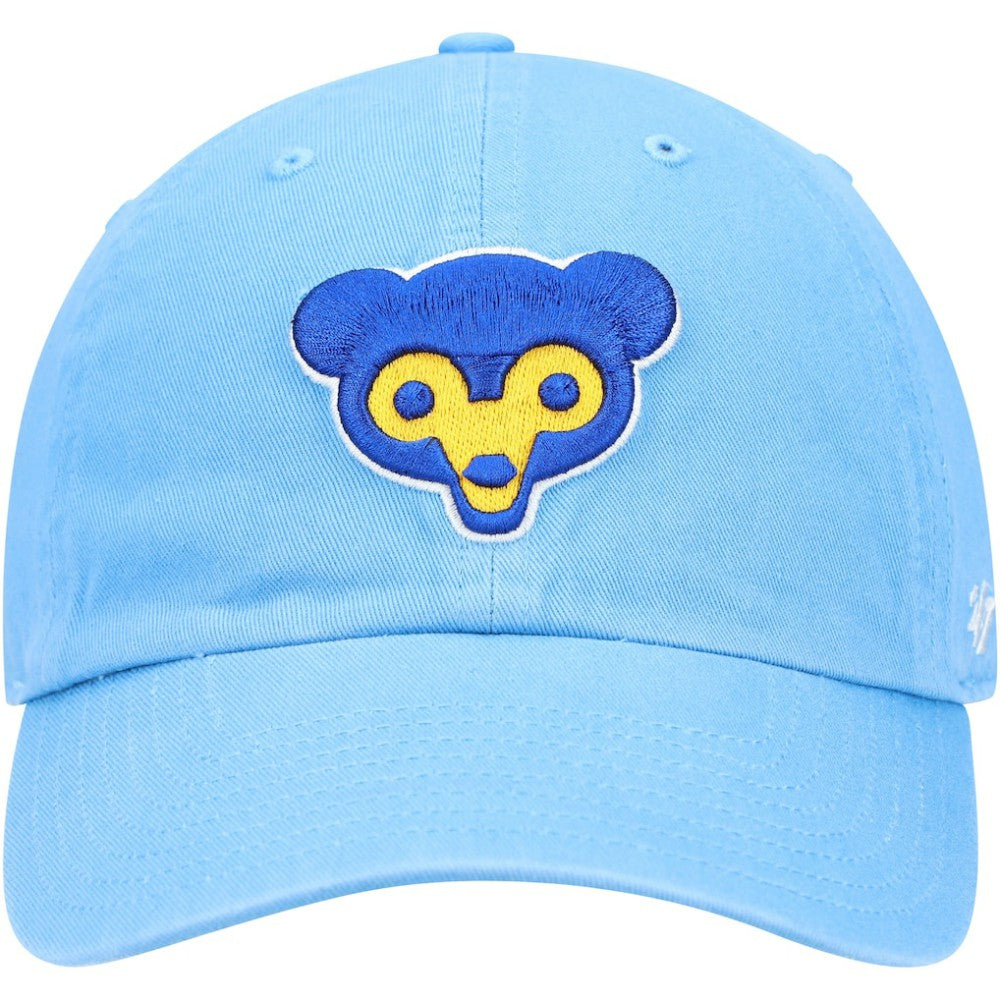 Chicago Cubs Logo Cooperstown Collection Clean Up Adjustable Hat - Light Blue | 47 brand