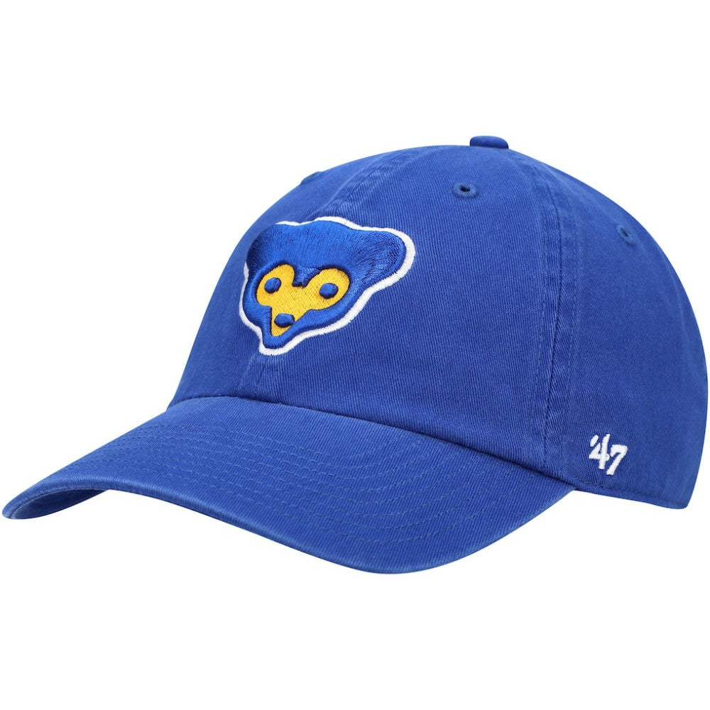 Chicago Cubs Logo Cooperstown Collection Clean Up Adjustable Hat - Royal | 47 brand