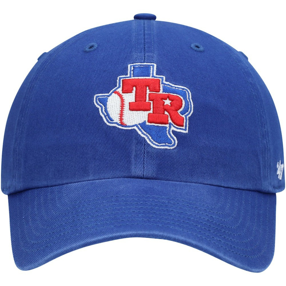 Texas Rangers Team Logo Cooperstown Collection Clean Up Adjustable Hat - Royal | 47 brand