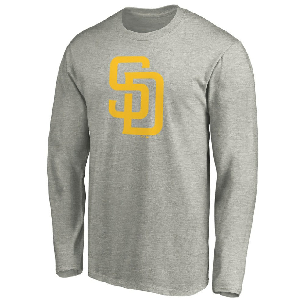 San Diego Padres Official Team Logo Long Sleeve T-Shirt - Heather Gray