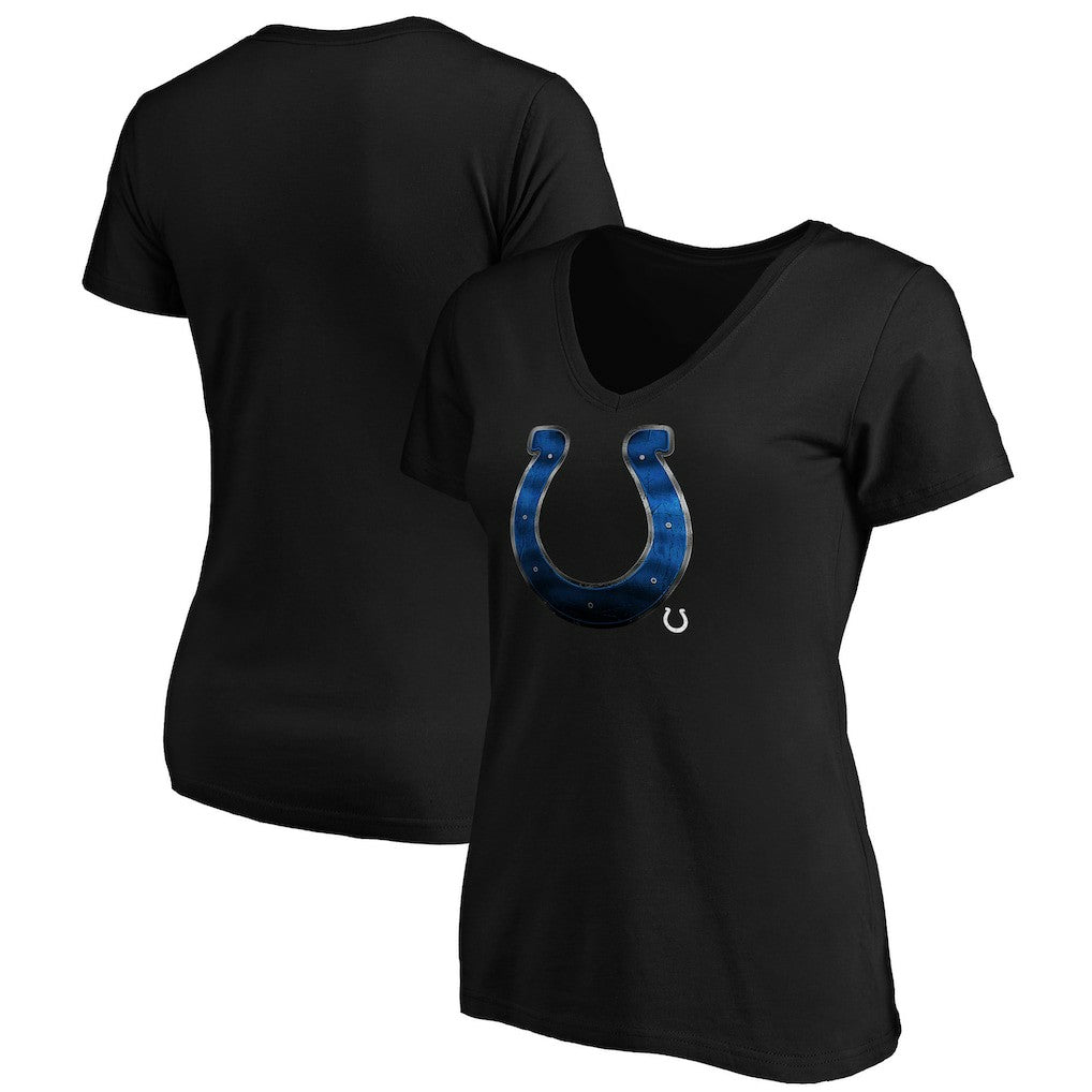 NFL Indianapolis Colts Women's Midnight Mascot Logo V-Neck T-Shirt