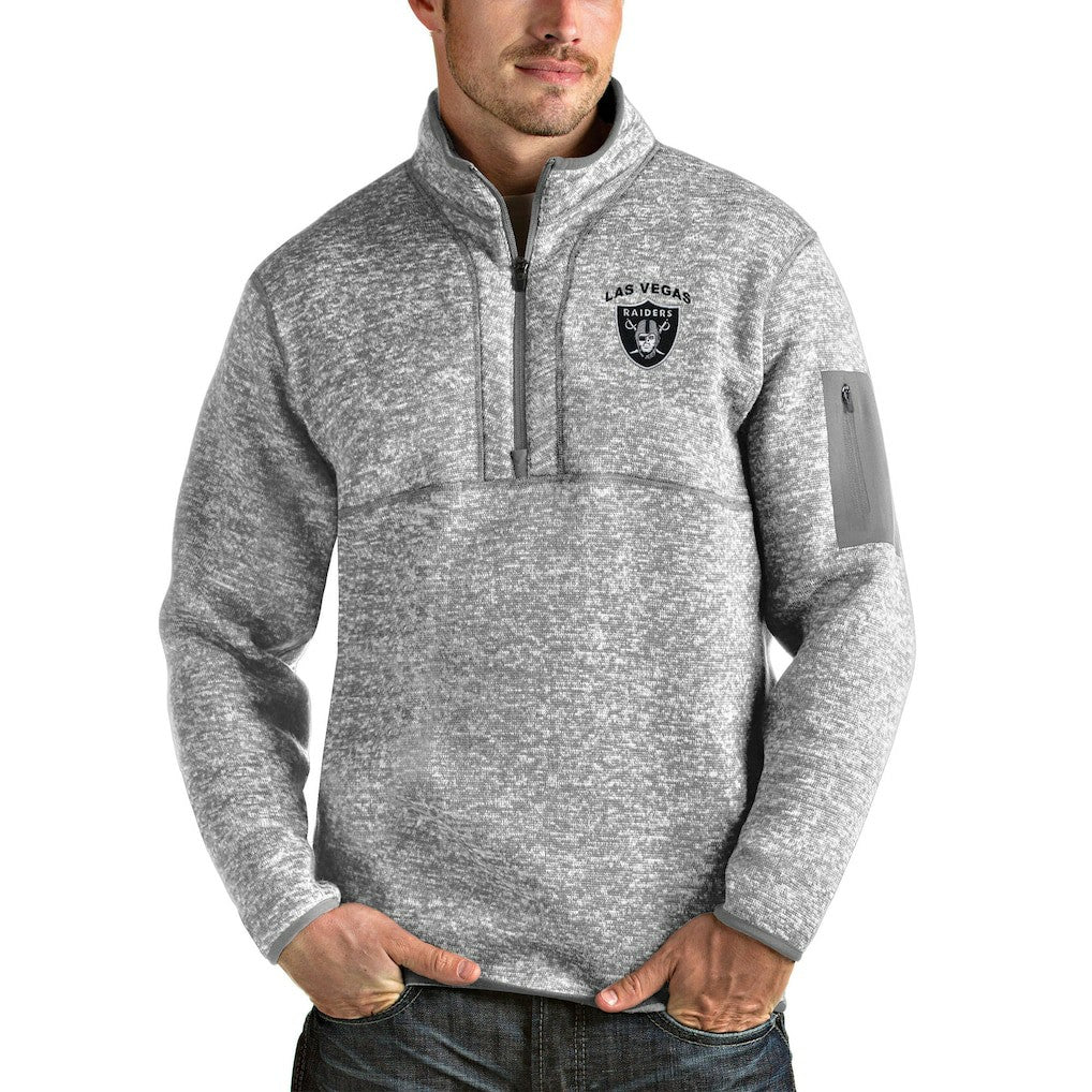 NFL Las Vegas Raiders Antigua Fortune Quarter-Zip Pullover Jacket
