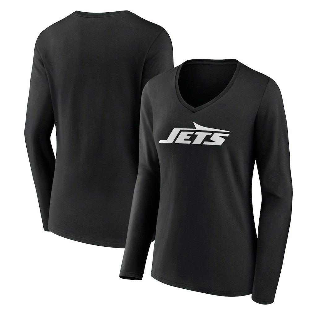 NFL New York Jets Women's Primary Team Logo Long Sleeve V-Neck T-Shirt