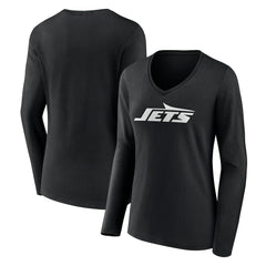 NFL New York Jets Women's Primary Team Logo Long Sleeve V-Neck T-Shirt