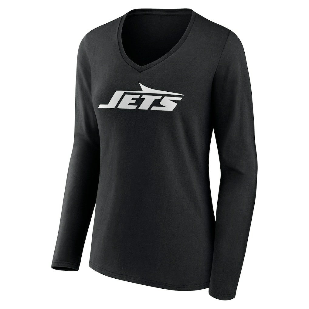 NFL New York Jets Women's Primary Team Logo Long Sleeve V-Neck T-Shirt