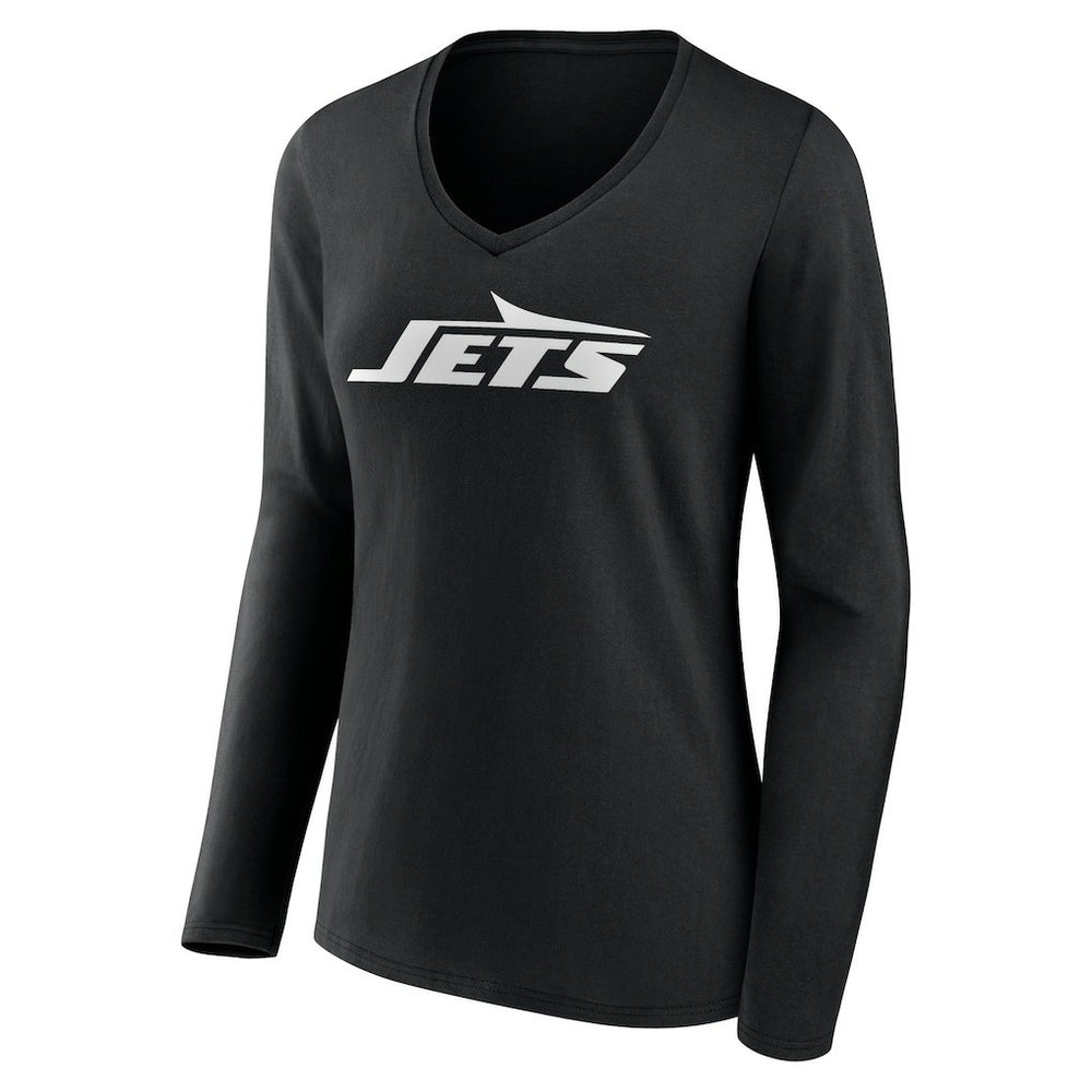 NFL New York Jets Women's Primary Team Logo Long Sleeve V-Neck T-Shirt