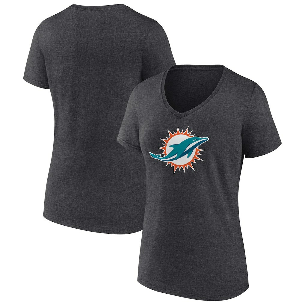 NFL Miami Dolphins Women's Primary Team Logo V-Neck T-Shirt