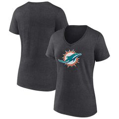 NFL Miami Dolphins Women's Primary Team Logo V-Neck T-Shirt