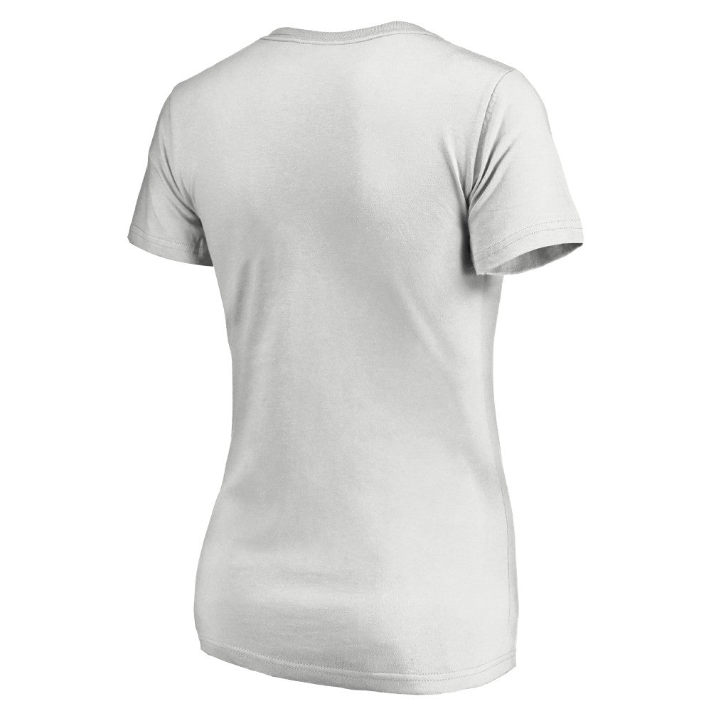 Los Angeles Angels Women's Floral Arched Logo V-Neck T-Shirt - White