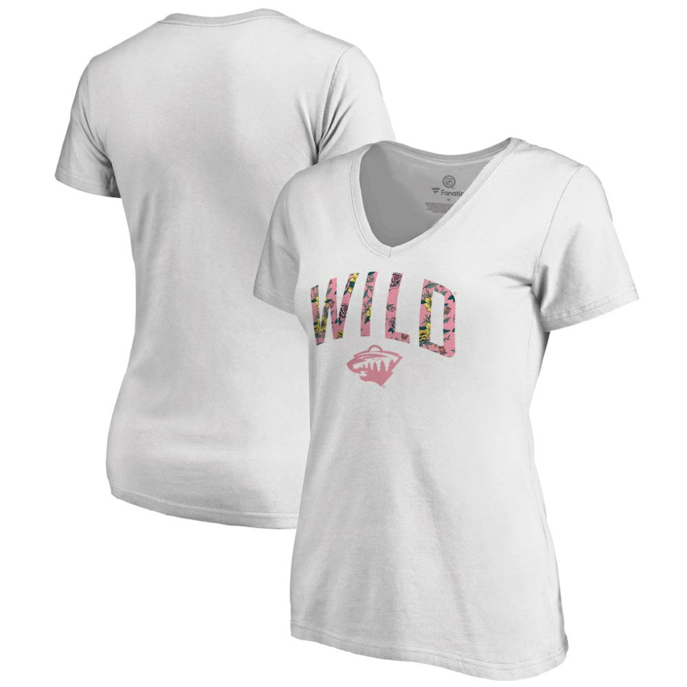 Minnesota Wild Women's Floral Arched V-Neck T-Shirt