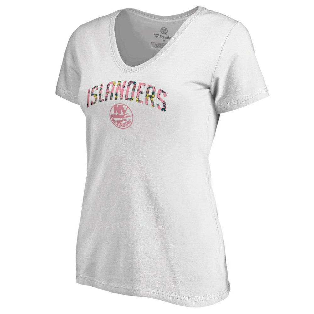 New York Islanders Women's Floral Arched V-Neck T-Shirt