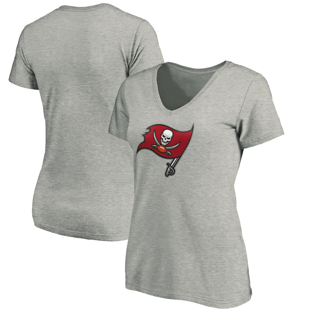 NFL Tampa Bay Buccaneers Women's Primary Logo V-Neck T-Shirt