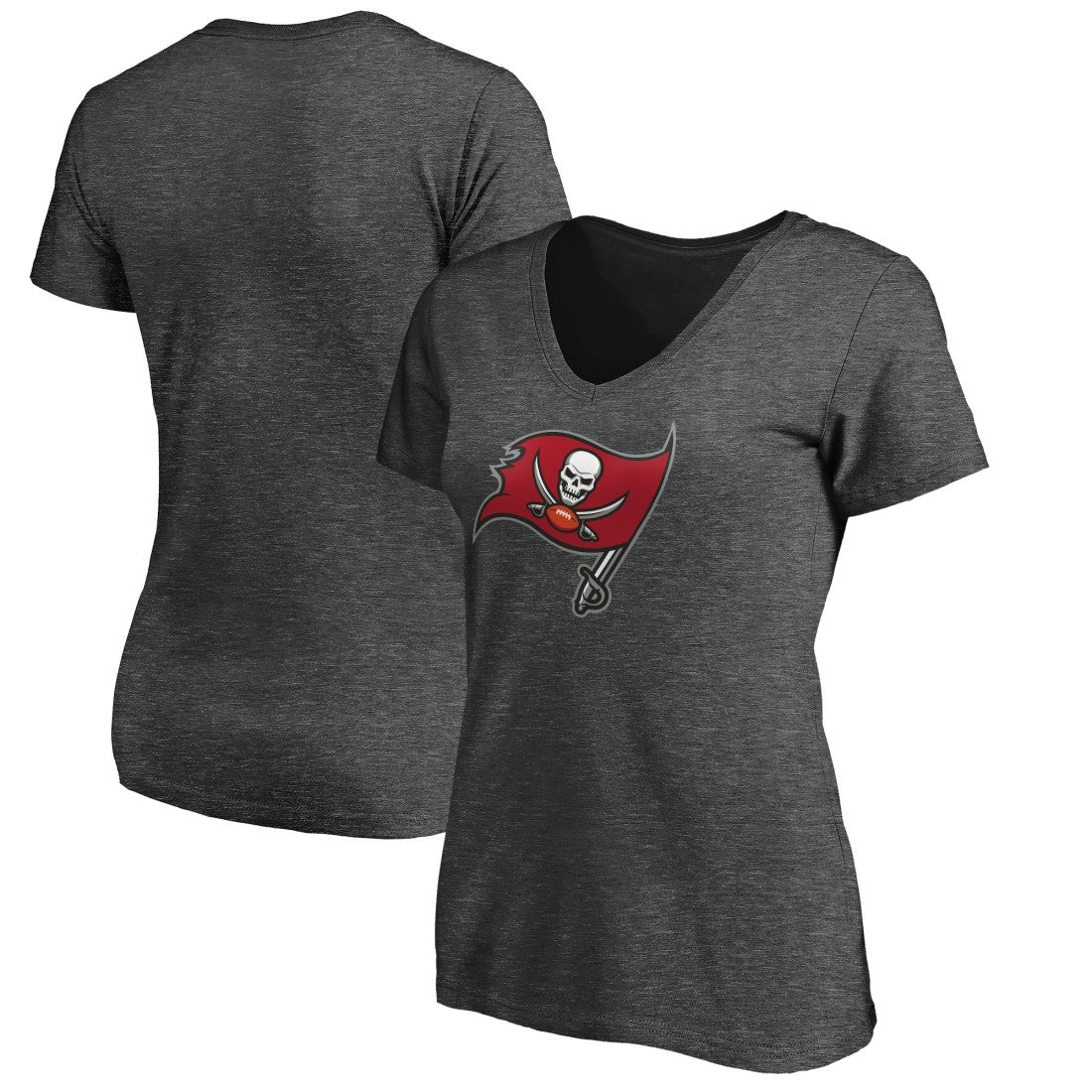 NFL Tampa Bay Buccaneers Women's Primary Logo V-Neck T-Shirt