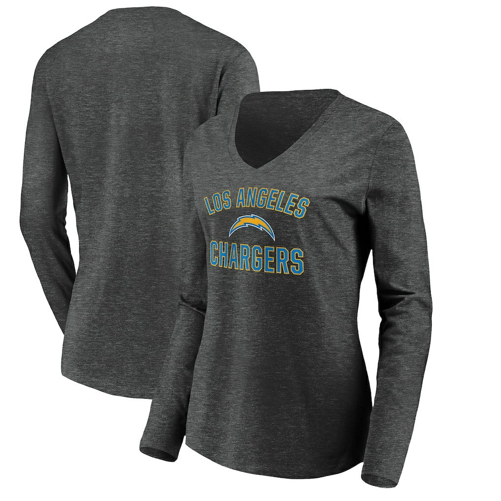 NFL Los Angeles Chargers Women's Victory Arch Long Sleeve V-Neck T-Shirt