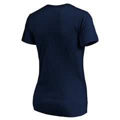 Kansas City Royals Logo Women's Banner Wave V-Neck T-Shirt - Navy