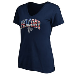 NFL Atlanta Falcons Logo Women's Banner Wave V-Neck T-Shirt