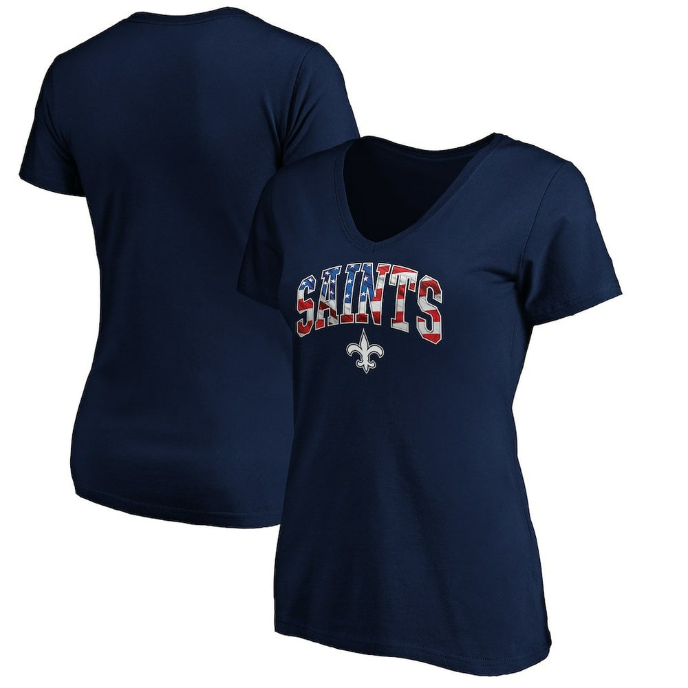 NFL New Orleans Saints Women's Banner Wave V-Neck T-Shirt