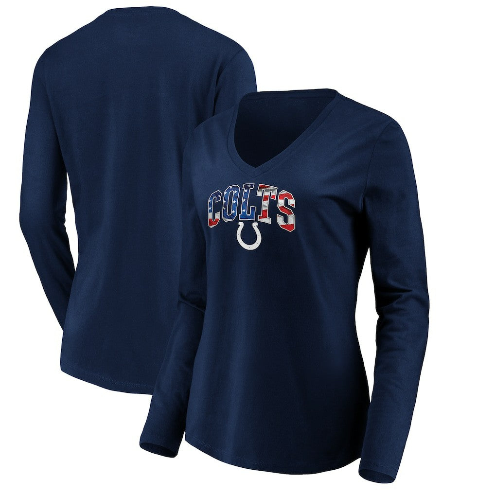 NFL Indianapolis Colts Women's Banner Wave V-Neck Long Sleeve T-Shirt