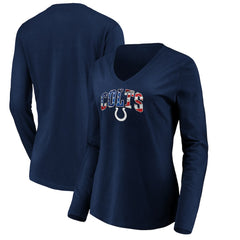 NFL Indianapolis Colts Women's Banner Wave V-Neck Long Sleeve T-Shirt
