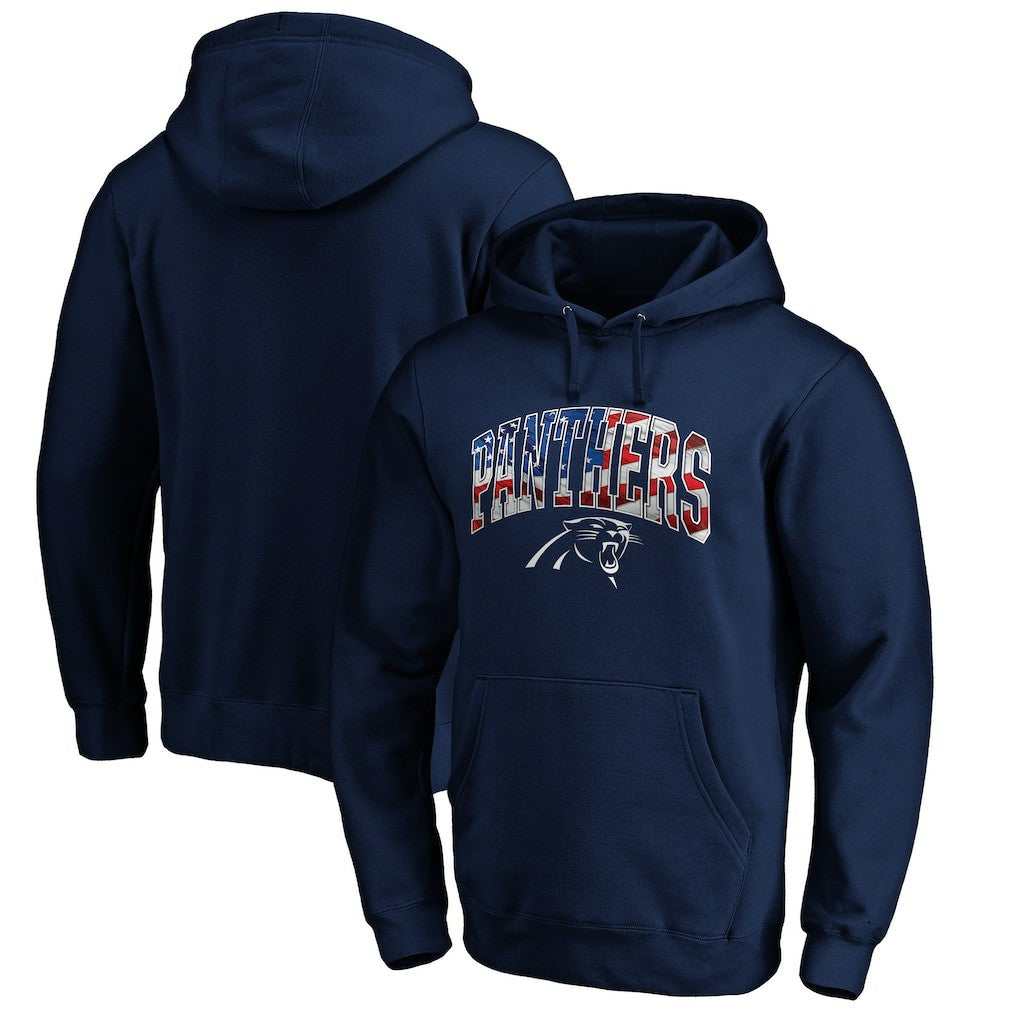 NFL Carolina Panthers Banner Wave Fitted Pullover Hoodie