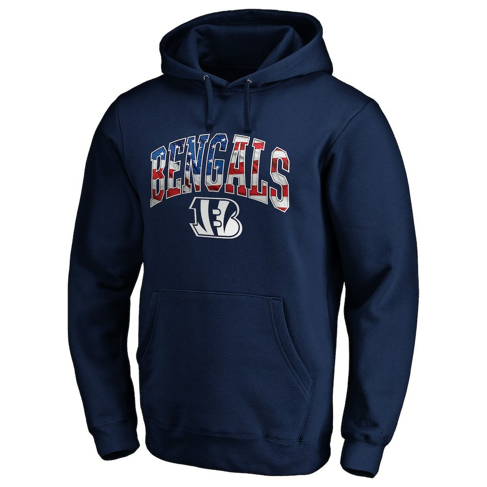 NFL Cincinnati Bengals Banner Wave Fitted Pullover Hoodie